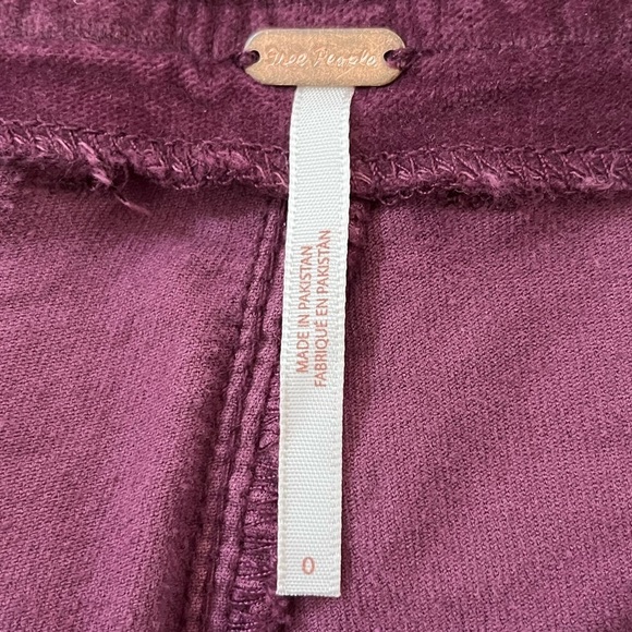 Free People Hit Back Slim Flare Pants Size 0 Button Fly Stretch Cords Velvet - Picture 10 of 15